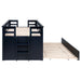 Carlsbad Wood Twin Captains Bed With Trundle Navy Blue - Walo Furniture