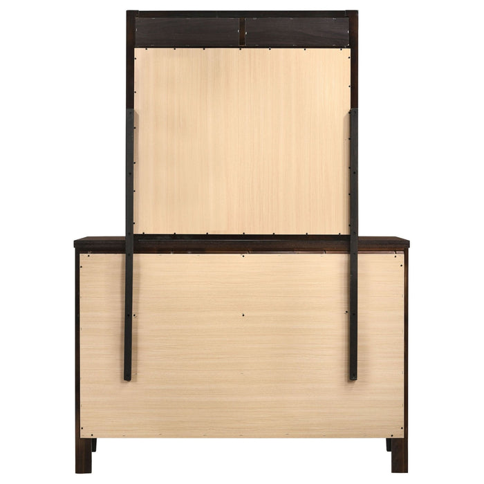 Carlton 6 - drawer Dresser with Mirror Cappuccino - Walo Furniture