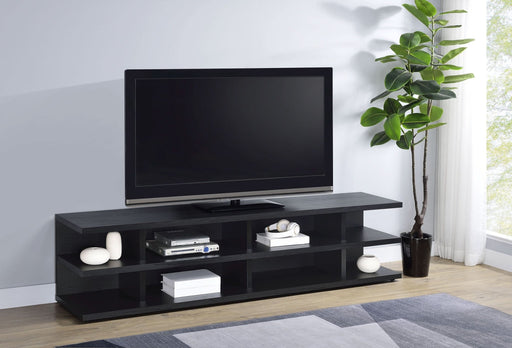 Cartmill 78 - inch 2 - tier TV Stand Media Console Black - Walo Furniture