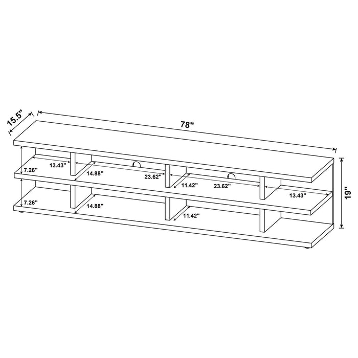 Cartmill 78 - inch 2 - tier TV Stand Media Console Black - Walo Furniture