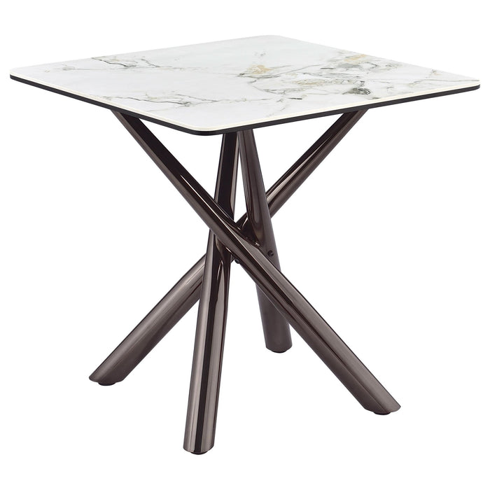 Carvell 2 - piece Square Coffee and End Table Set Mirage White - Walo Furniture