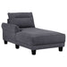 Caspian Upholstered Curved Arm Chaise Sectional Sofa Grey - Walo Furniture