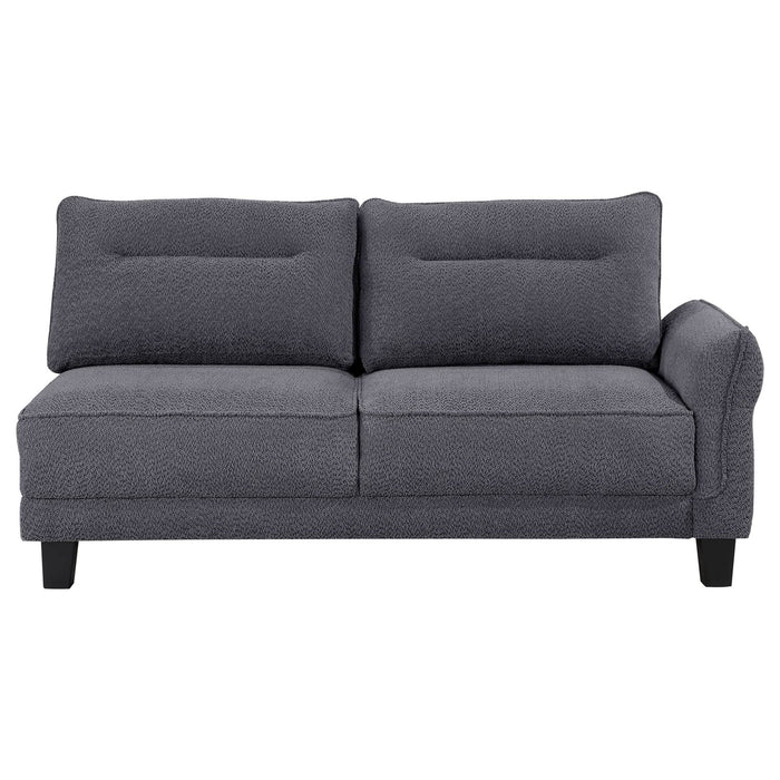 Caspian Upholstered Curved Arm Chaise Sectional Sofa Grey - Walo Furniture