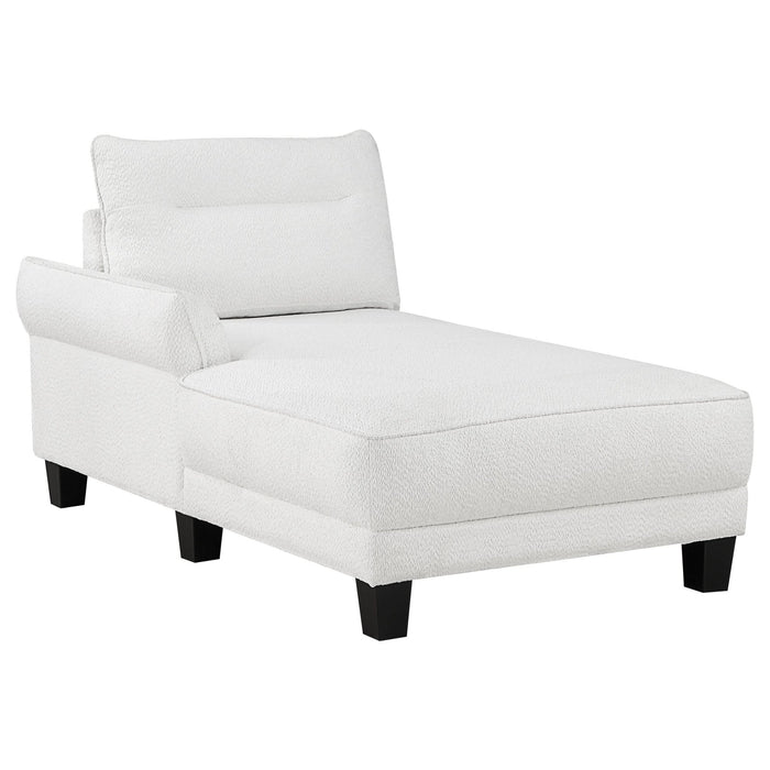 Caspian Upholstered Curved Arm Chaise Sectional Sofa White - Walo Furniture