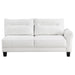 Caspian Upholstered Curved Arm Chaise Sectional Sofa White - Walo Furniture