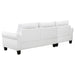 Caspian Upholstered Curved Arm Chaise Sectional Sofa White - Walo Furniture