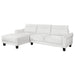 Caspian Upholstered Curved Arm Chaise Sectional Sofa White - Walo Furniture