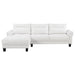 Caspian Upholstered Curved Arm Chaise Sectional Sofa White - Walo Furniture