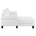 Caspian Upholstered Curved Arm Chaise Sectional Sofa White - Walo Furniture