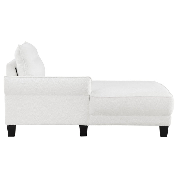 Caspian Upholstered Curved Arm Chaise Sectional Sofa White - Walo Furniture