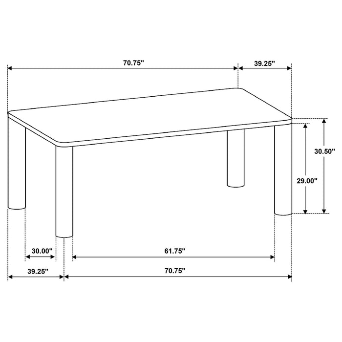 Castlewood 5 - piece 71 - inch Rectangular Dining Set Brown Oak - Walo Furniture