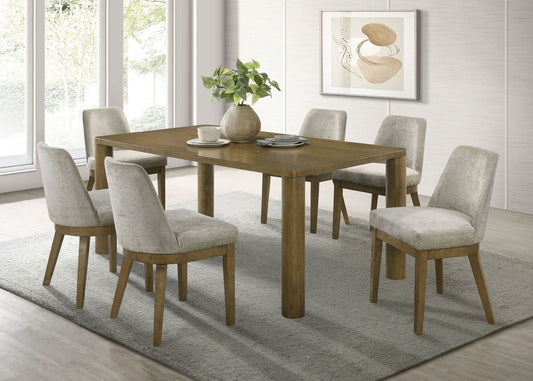 Castlewood 7 - piece 71 - inch Rectangular Dining Set Brown Oak - Walo Furniture