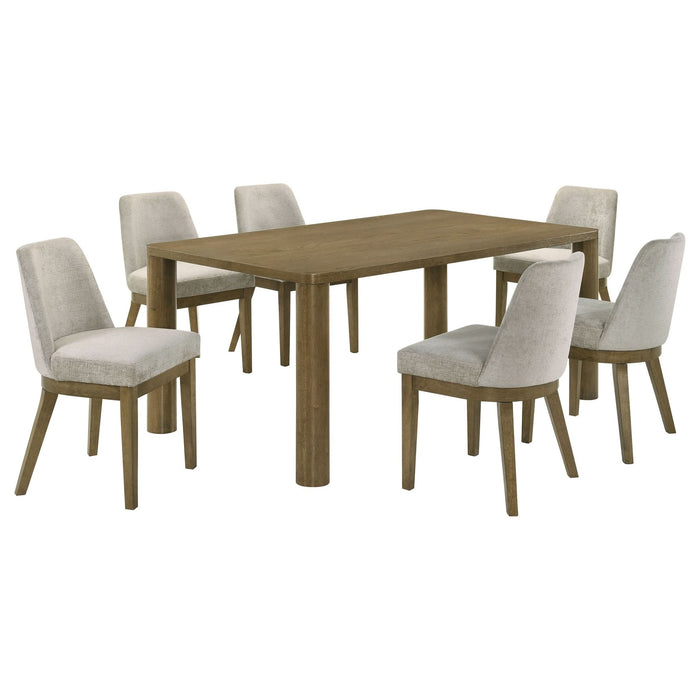 Castlewood 7 - piece 71 - inch Rectangular Dining Set Brown Oak - Walo Furniture