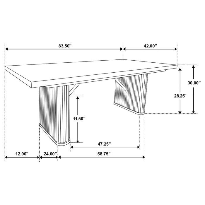 Catherine 5 - piece Rectangular Dining Table Set Black - Walo Furniture