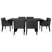 Catherine 7 - piece Rectangular Dining Table Set Black - Walo Furniture