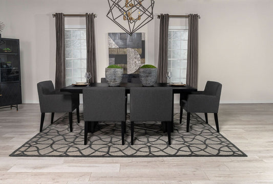 Catherine 7 - piece Rectangular Dining Table Set Black - Walo Furniture