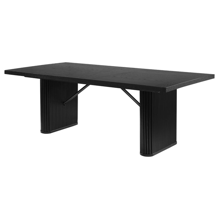 Catherine Rectangular 84 - inch Wood Dining Table Black - Walo Furniture