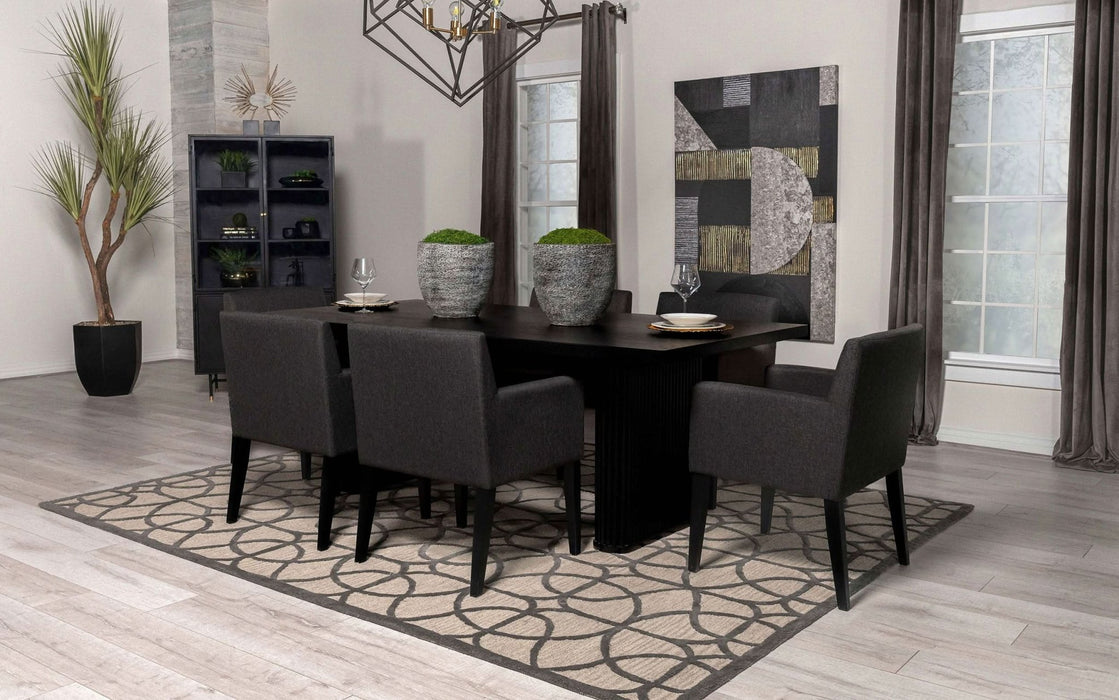 Catherine Rectangular 84 - inch Wood Dining Table Black - Walo Furniture