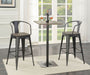 Cavalier 3 - piece Square Bar Table Set Dark Elm and Black - Walo Furniture