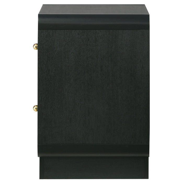 Cavelle 2 - drawer Nightstand Bedside Table Black - Walo Furniture