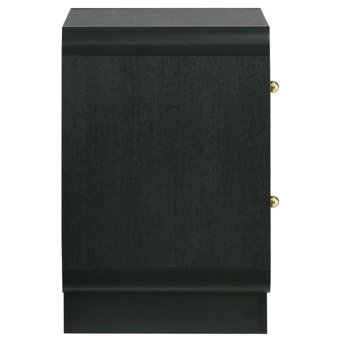 Cavelle 2 - drawer Nightstand Bedside Table Black - Walo Furniture