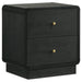 Cavelle 2 - drawer Nightstand Bedside Table Black - Walo Furniture