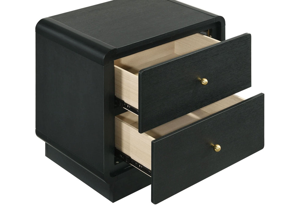 Cavelle 2 - drawer Nightstand Bedside Table Black - Walo Furniture