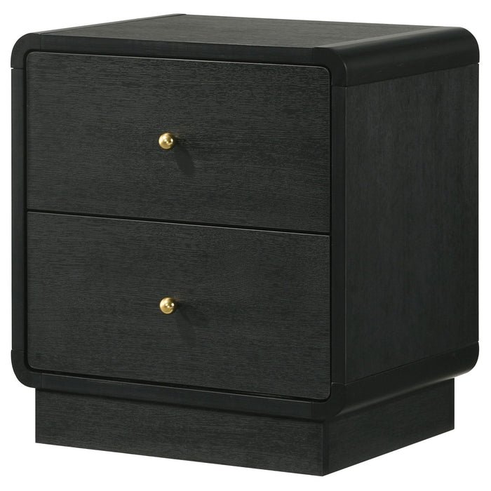 Cavelle 2 - drawer Nightstand Bedside Table Black - Walo Furniture