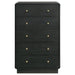 Cavelle 5 - drawer Chest of Drawers Black - Walo Furniture