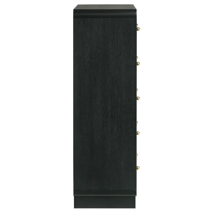 Cavelle 5 - drawer Chest of Drawers Black - Walo Furniture