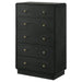 Cavelle 5 - drawer Chest of Drawers Black - Walo Furniture