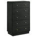 Cavelle 5 - drawer Chest of Drawers Black - Walo Furniture