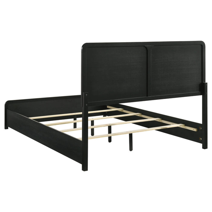 Cavelle 51 - inch Upholstered Eastern King Bed Black - Walo Furniture