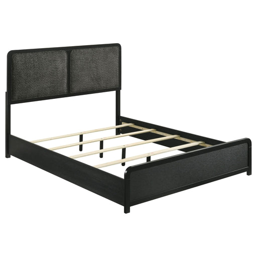 Cavelle 51 - inch Upholstered Eastern King Bed Black - Walo Furniture