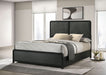 Cavelle 51 - inch Upholstered Eastern King Bed Black - Walo Furniture