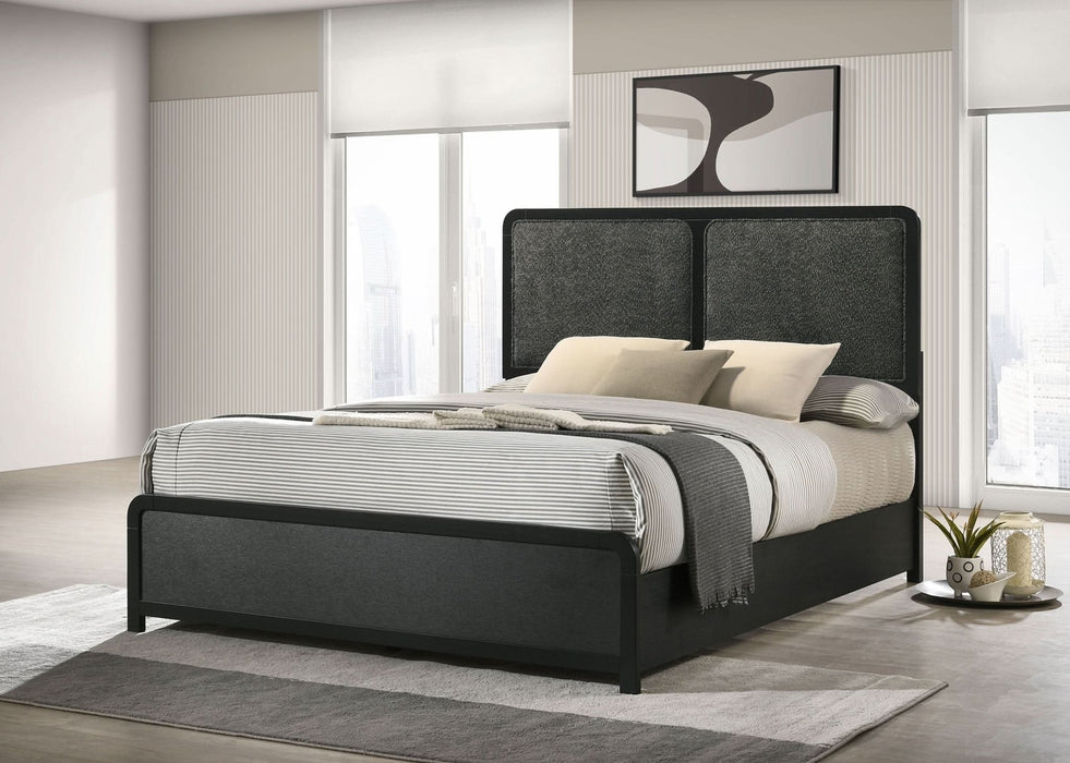 Cavelle 51 - inch Upholstered Queen Bed Black - Walo Furniture