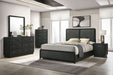 Cavelle 51 - inch Upholstered Queen Bed Black - Walo Furniture