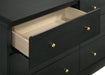 Cavelle 6 - drawer Dresser and Mirror Black - Walo Furniture