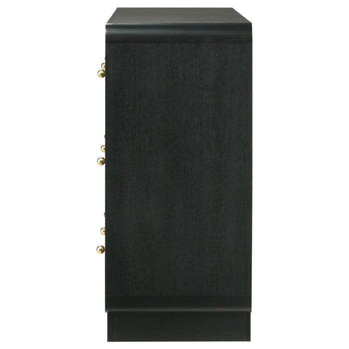 Cavelle 6 - drawer Dresser Cabinet Black - Walo Furniture