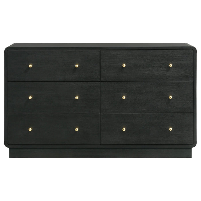 Cavelle 6 - drawer Dresser Cabinet Black - Walo Furniture