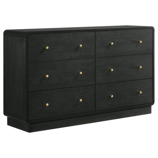 Cavelle 6 - drawer Dresser Cabinet Black - Walo Furniture