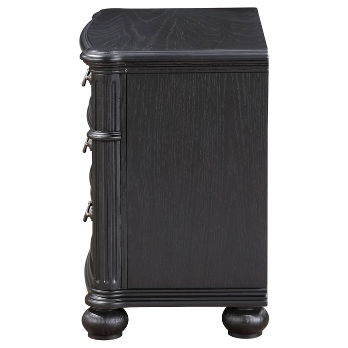 Celina 3 - drawer Nightstand Black - Walo Furniture