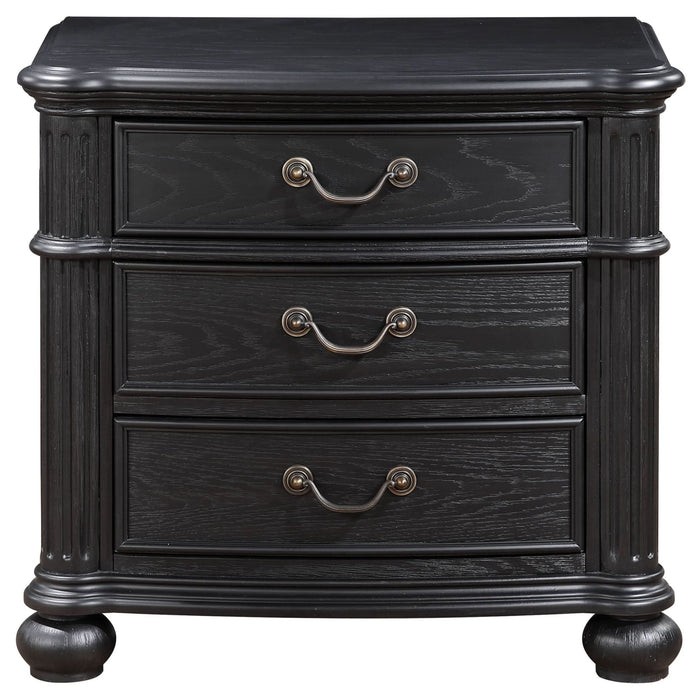 Celina 3 - drawer Nightstand Black - Walo Furniture