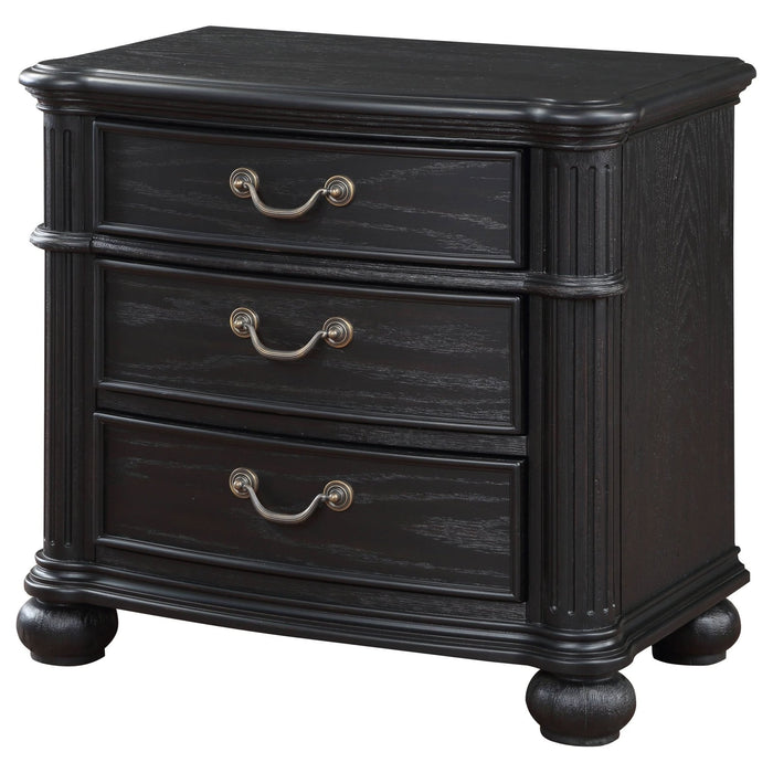 Celina 3 - drawer Nightstand Black - Walo Furniture