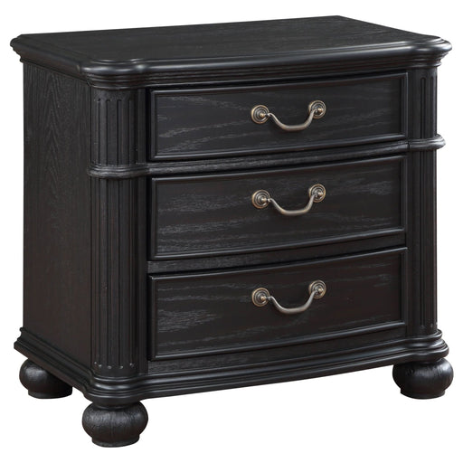 Celina 3 - drawer Nightstand Black - Walo Furniture