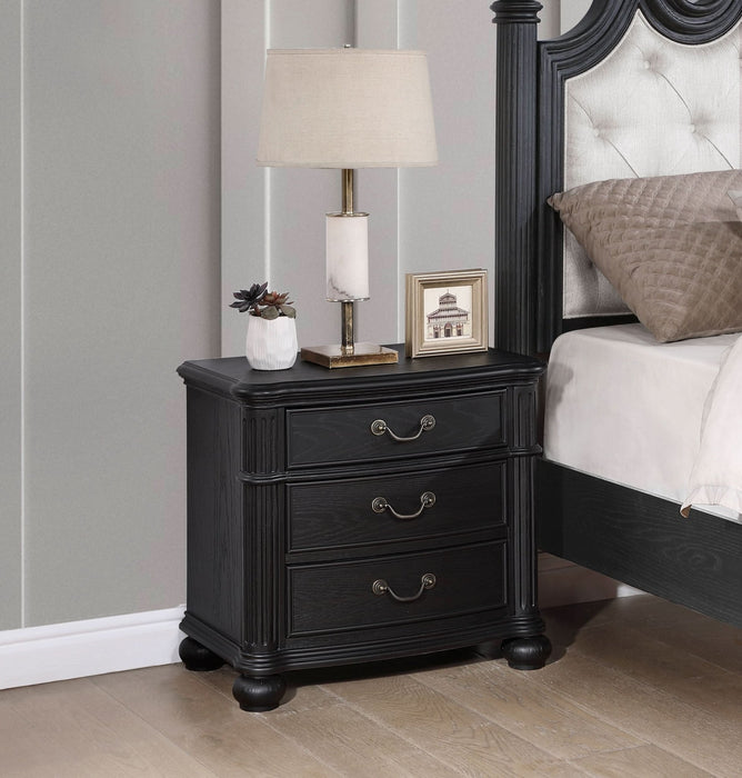 Celina 3 - drawer Nightstand Black - Walo Furniture