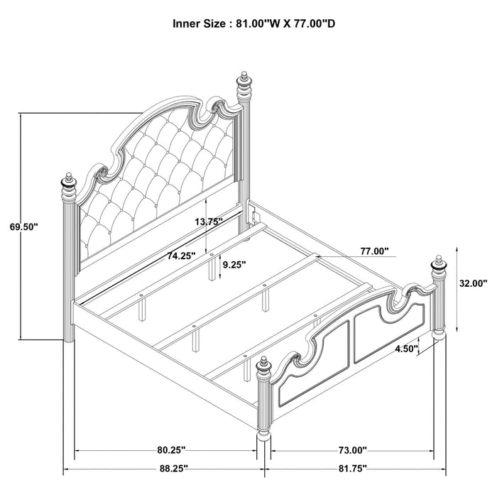 Celina 4 - piece Eastern King Bedroom Set Black - Walo Furniture