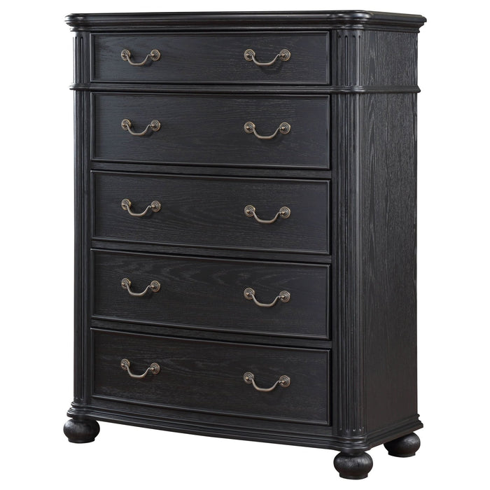 Celina 5 - drawer Bedroom Chest Black - Walo Furniture