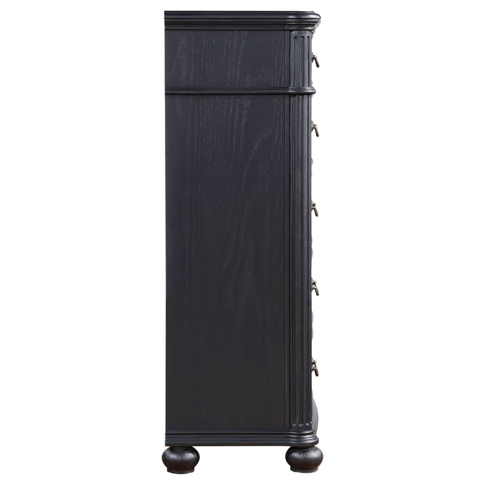 Celina 5 - drawer Bedroom Chest Black - Walo Furniture