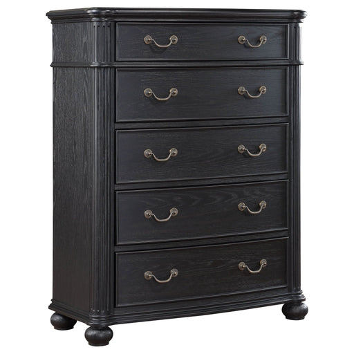 Celina 5 - drawer Bedroom Chest Black - Walo Furniture